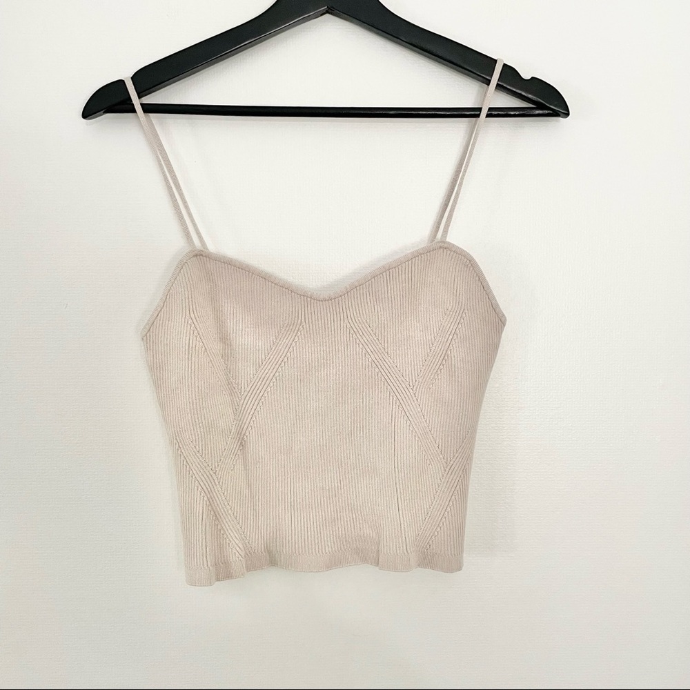 NEW Ribbed sweater tank top cropped size L